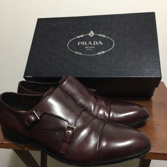 Prada 20A009 Double Monk Strap CapToe Cordovan. Size 10.5. With box and dust bag main image 8